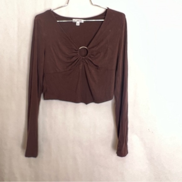 5/$25 BP medium long sleeve brown crop top 55 - Picture 1 of 3